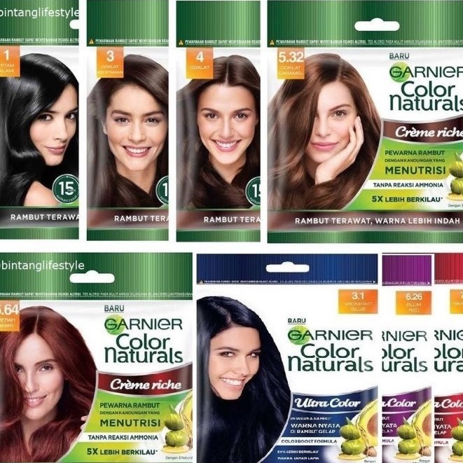 [BISA COD] Semir Rambut Garnier Golden Brown Garnier Hair Color Sachet | Garnier Pewarna Rambut Sach