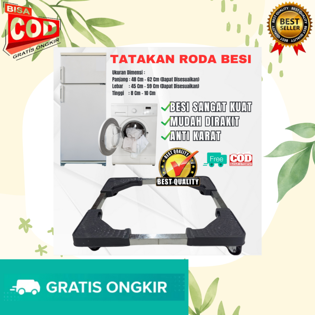 Tatakan kaki kulkas / roda kulkas 2 pintu / alas kulkas roda / alas lemari / lemari es / kaki kulkas