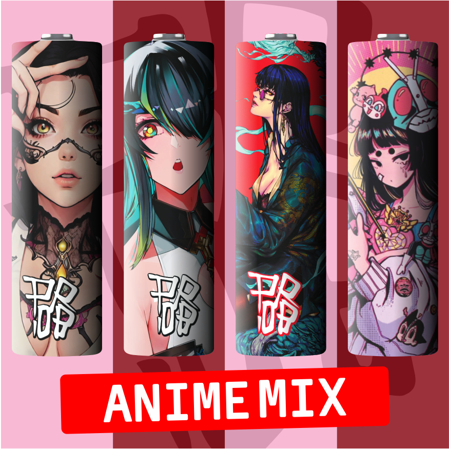 

Wrap 18650 setiker anime karakter lapisan plastik HARGA SATUAN TERMURAH !!!