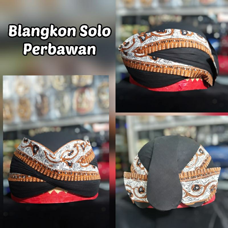 Blangkon Solo Perbawan alusan latar cemeng