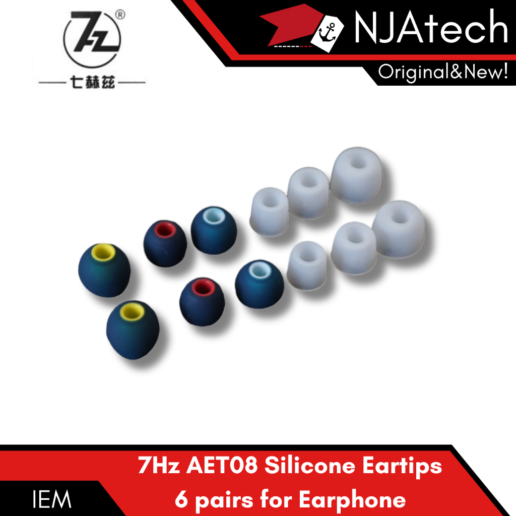 7Hz AET08 Silicone Eartips 6 pairs for Earphone