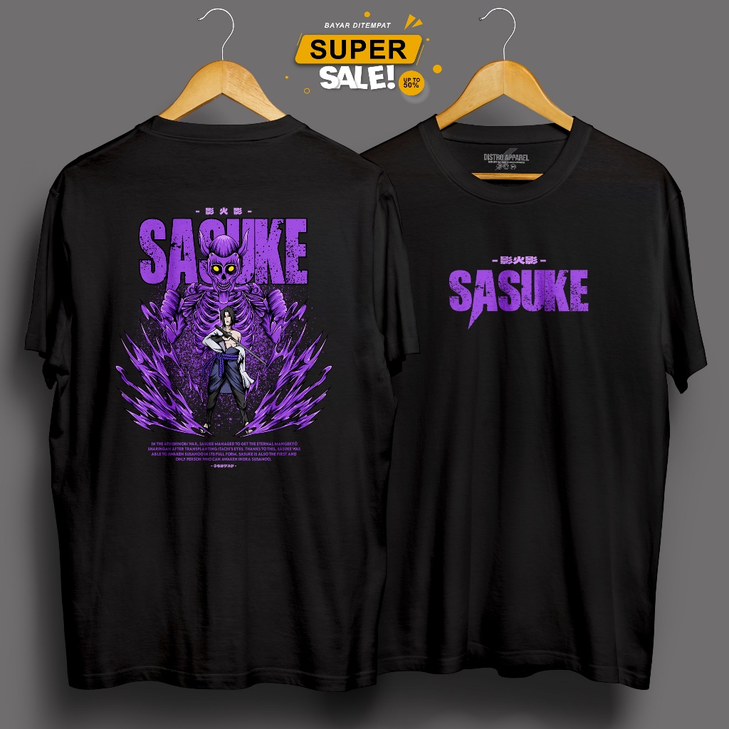 SASUKE - KAOS DEWASA MOTIF ANIME NARUTO BORUTO KARAKTER SASUKE SUSANOO