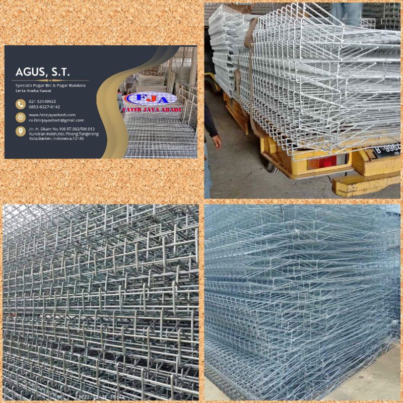 Pagar Brc T 175 cm x L 240 cm x Dia 6 mm Hot Dip Galvanis