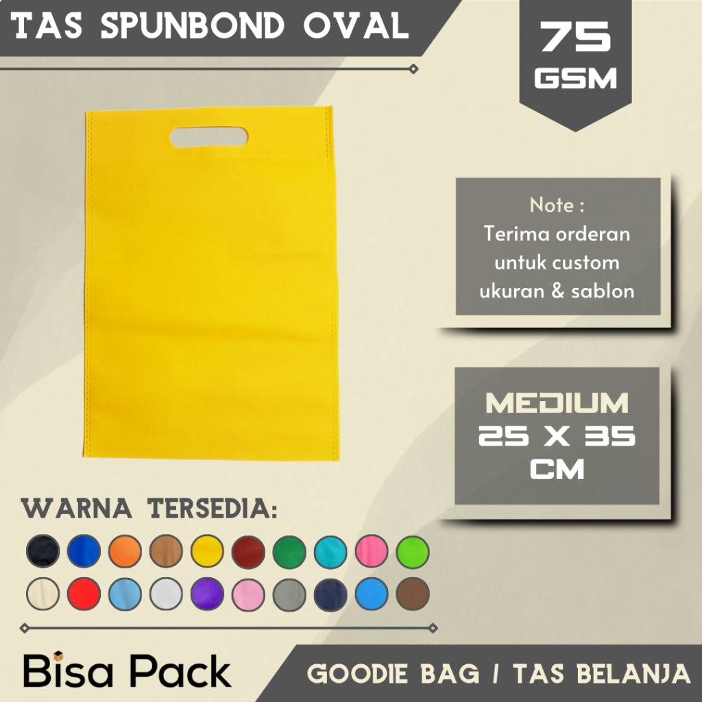 

Goodie Bag Oval 25 x 35 Tas Spunbond - Pcs