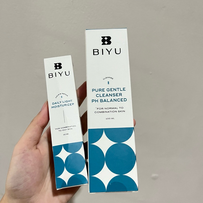 NEW BIYU Pure Gentle Cleanser & BIYU Daily Light Moisturizer | Biyu Skin Original Skincare Biyu