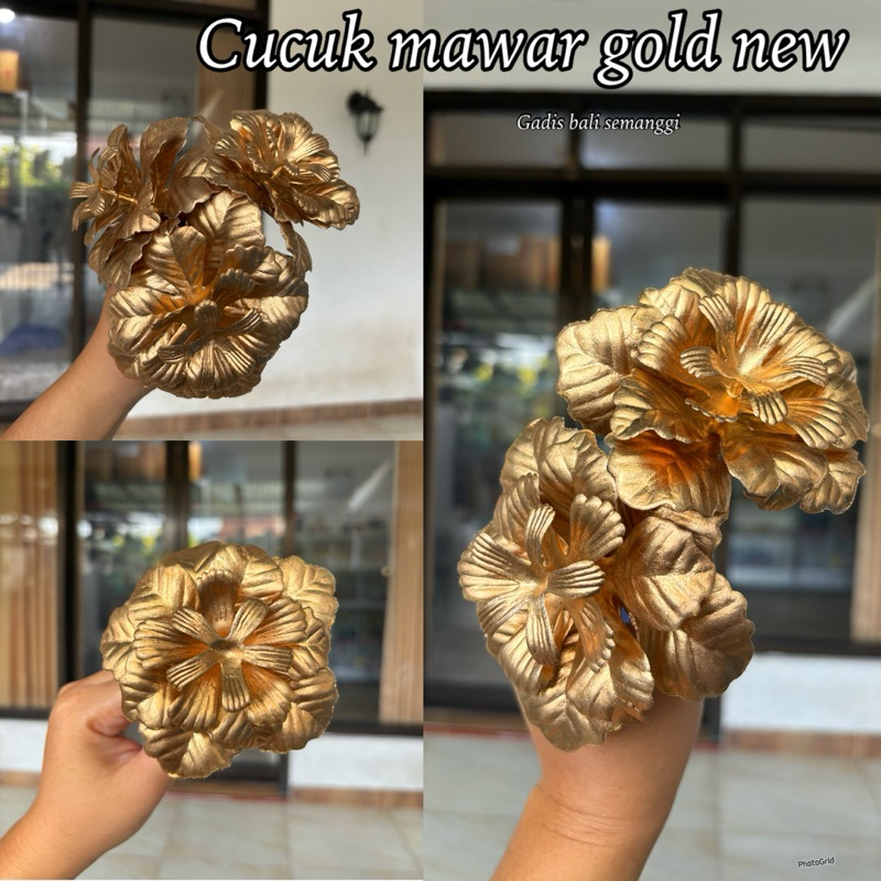 Bunga Tusuk Mawar Gold/ Bunga Tusuk / Bunga Satuan/ Bunga Gold