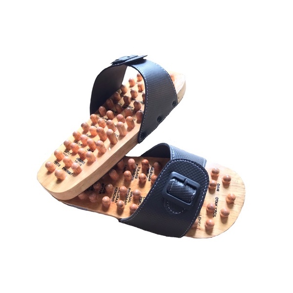 SANDAL REFLEKSI KAYU - SANDAL SLOP KESEHATAN KAYU - SANDAL REUMATIK PRIA WANITA