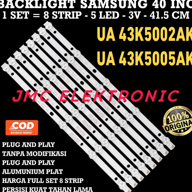 HARGA TERMURAH BACKLIGHT TV SAMSUNG UA43K52AK UA43K55AK 43K52 43K55 LAMPU LED BL 5 MATA KANCING 5K 3