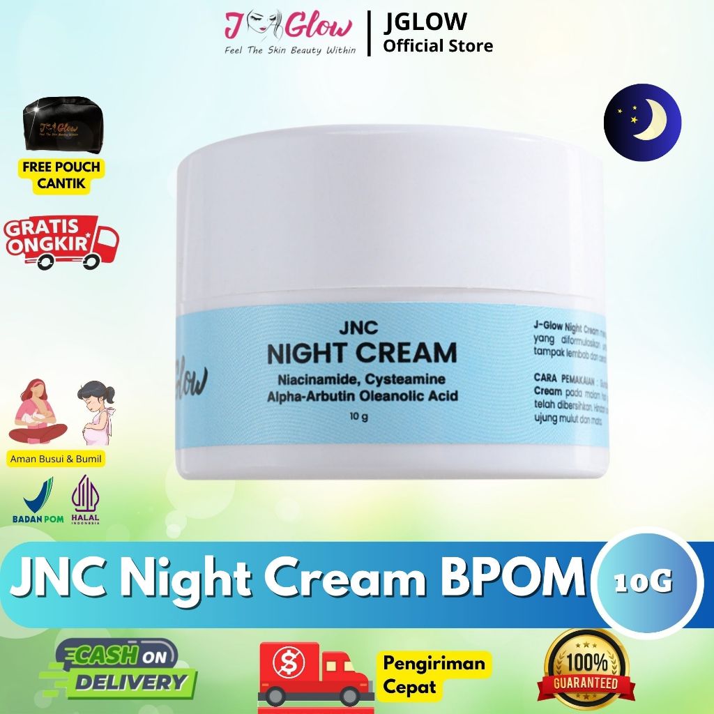 JGLOW JNC Night Cream BPOM Pelembab Wajah Malam