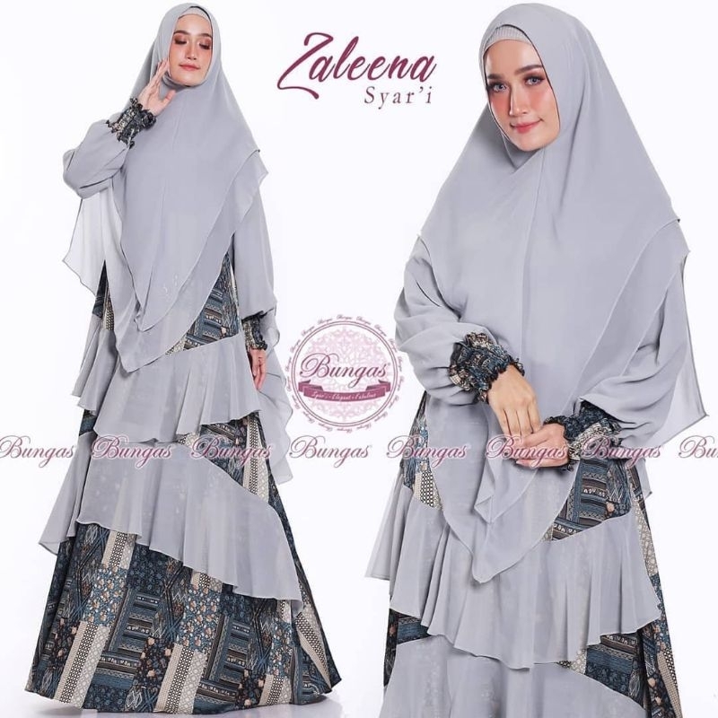 AFSHEENA / Zaleena Syari Premium by BUNGAS Fashion Gamis Set Khimar