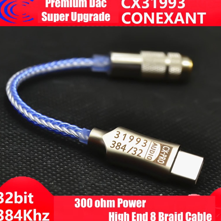 RECOMENDED Conexant CX31993 Pro HiFi DAC Type C to Jack 35mm AUX Audio Adaptor