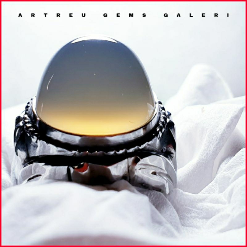 Batu Anggur Way Kanan ( Grey ) | COD Bisa | Cincin Batu Akik Ring