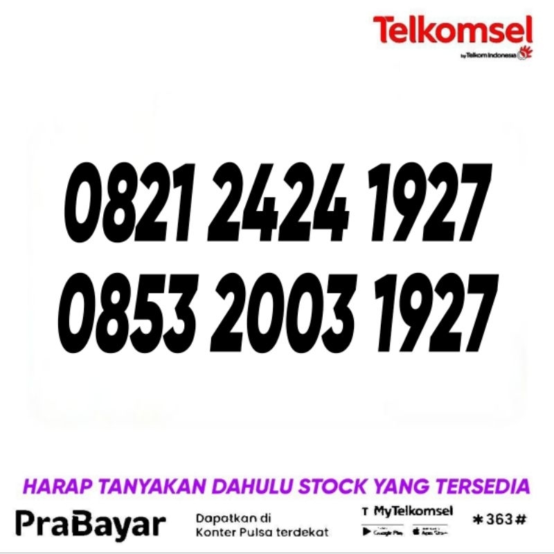 Nomor Cantik TELKOMSEL 1927