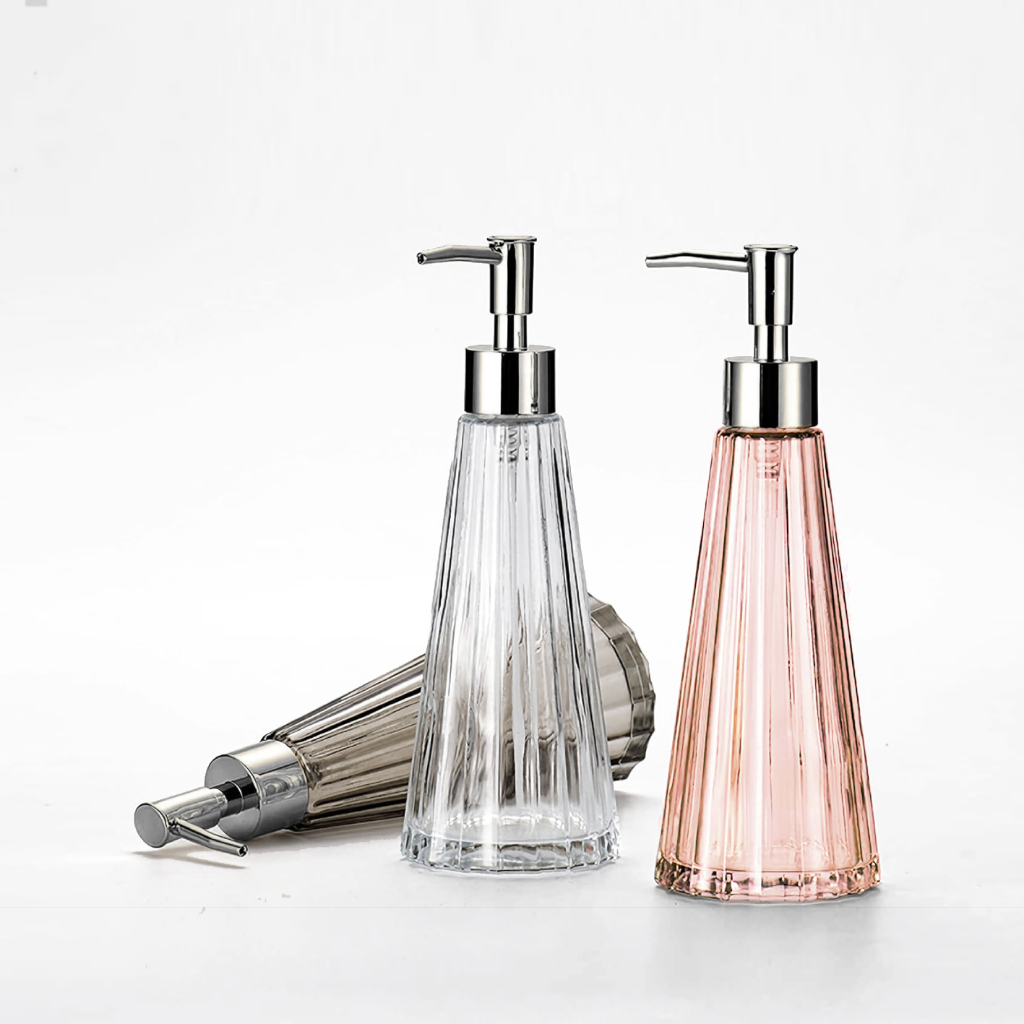 Ticarts Glassware Soap/Lotion Dispenser 300ml - Dispenser Lotion Krim Sabun ShampooKaca Pesta Esteti