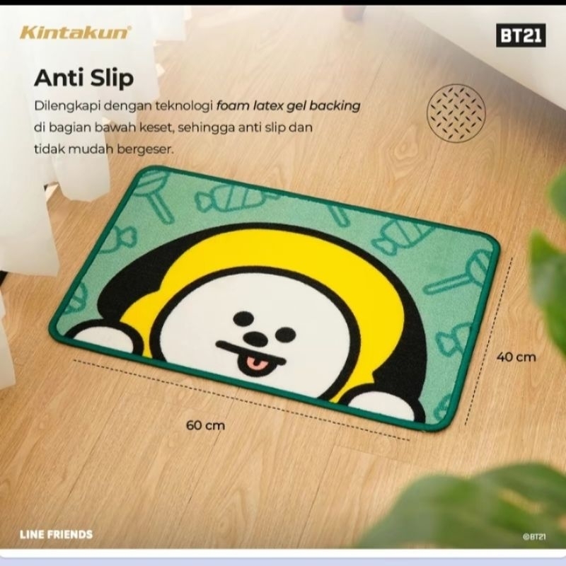 Keset Chimmi Kintakun home BT21 anti slip UK. 40x60