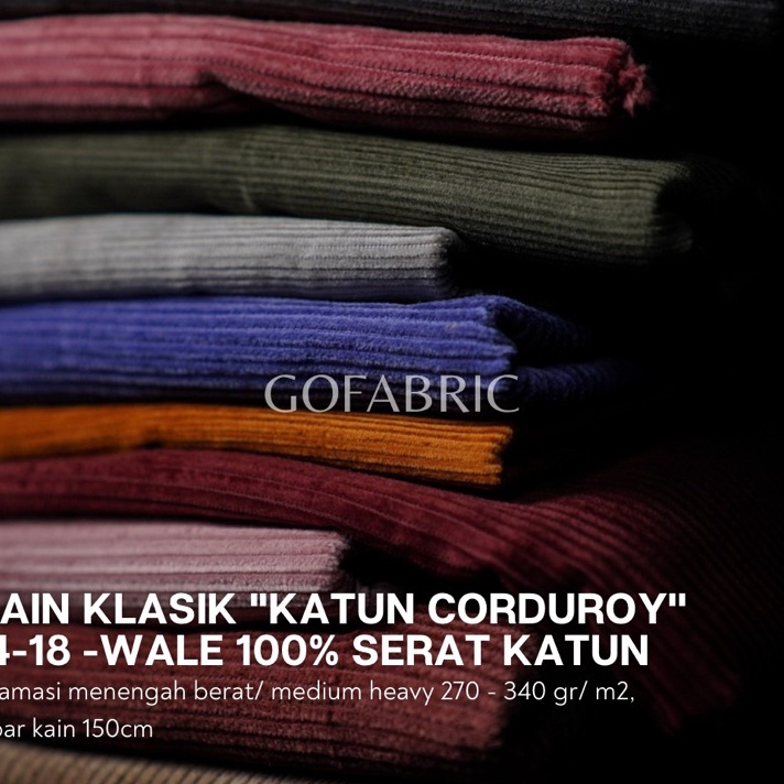 Terlaris kain katun corduroy kain corduroy cordura kain premium salur besar 1418 wale  5 meter