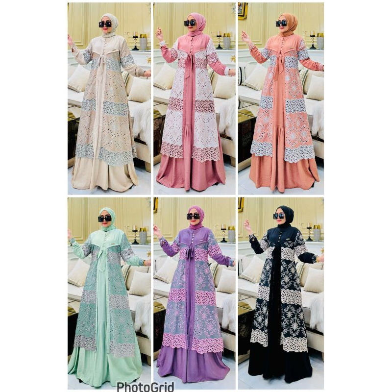 bisa cod zea dress dress brukat cantik by syafeera syari