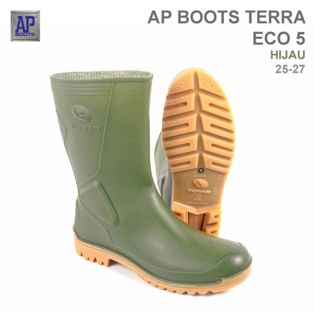 ART H78U AP Boots Terra ECO 5 Pendek Hijau Size 2527 3742 Sepatu Boots Karet Pendek merk AP Boots Se