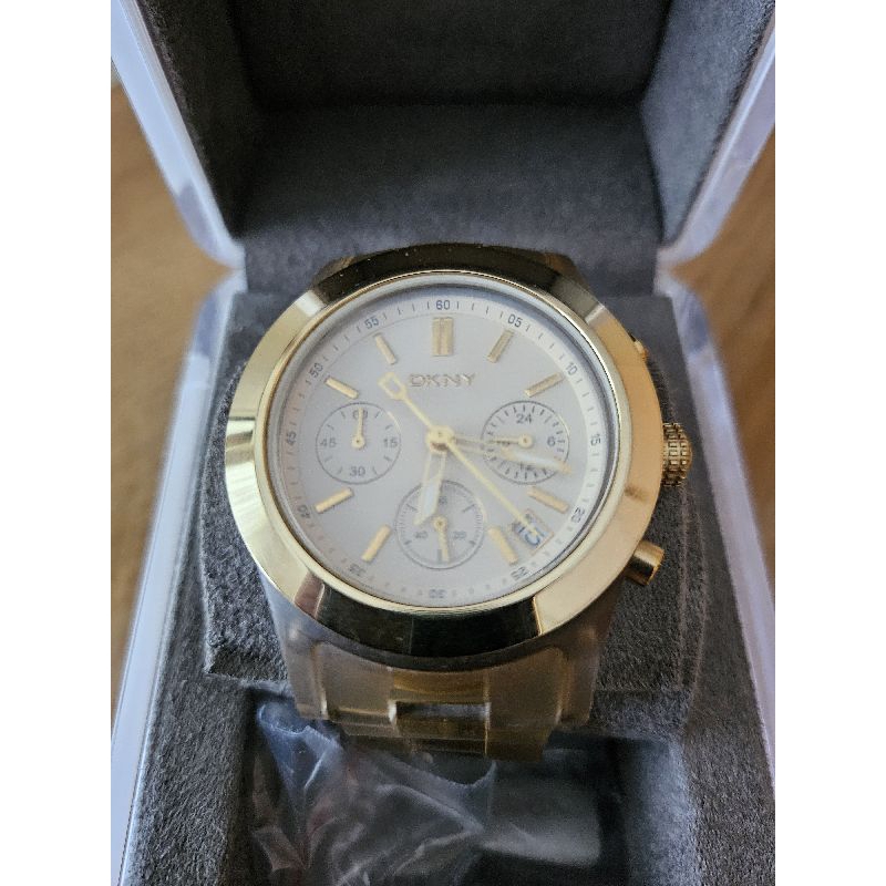 Jam Tangan DKNY Translucent Gelang Emas Tidak Termasuk Baterai (Asli) - Dengan Kotak dan Buku