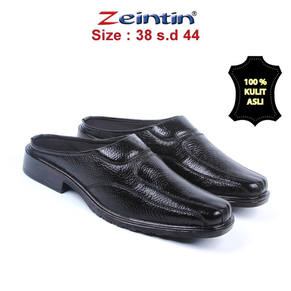 Paling Sesuai Zeintin  Sepatu Slip On Pria Sepatu Sandal Selop Kulit Pria Hitam Fashion Pria Sepatu 