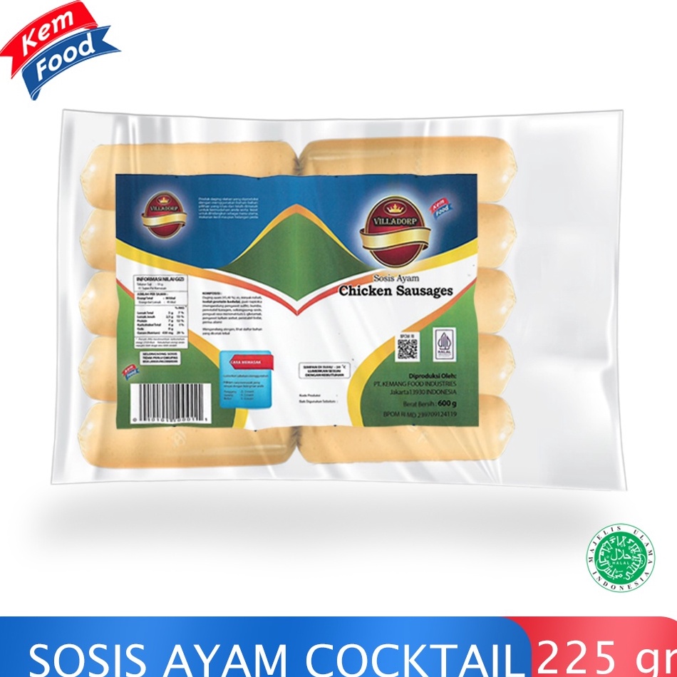 

IDO366 1111 Villadorp Sosis Ayam Cocktail Premium 225 gr