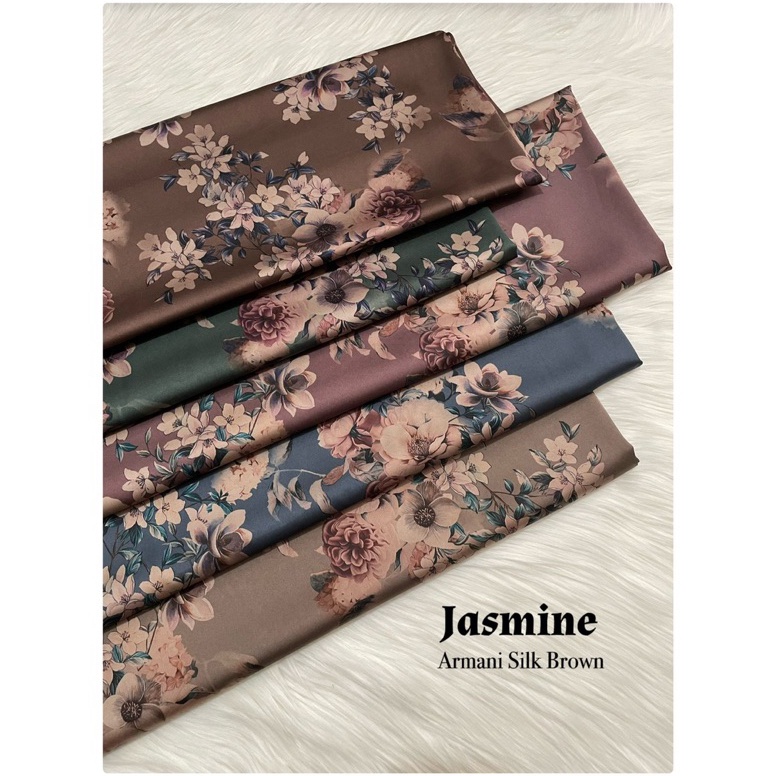 LSV613 SUPER DISKON BARU kain ARM Silk motif jasmine dan Shanum  arnami silk brown murah  harga per 