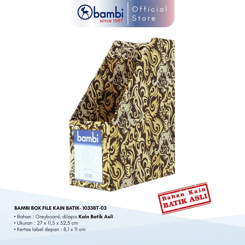 

Bambi Box File Magazine Edisi Premium Kain Batik Asli Dayak Super Big Size 115 mm Original
