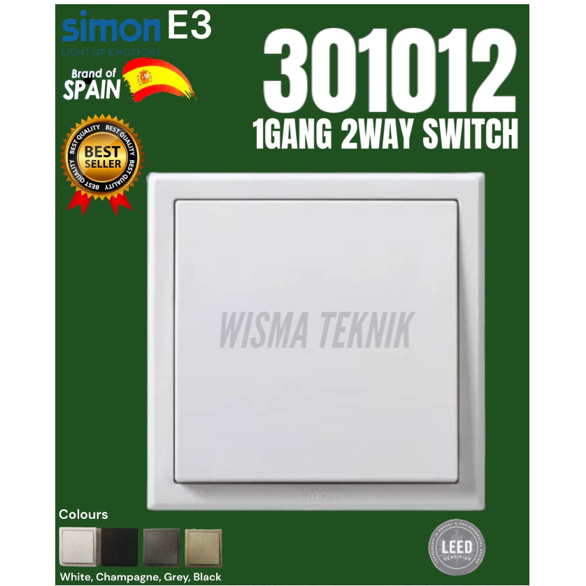 Saklar 1 Gang 2 Way Switch Simon 301012