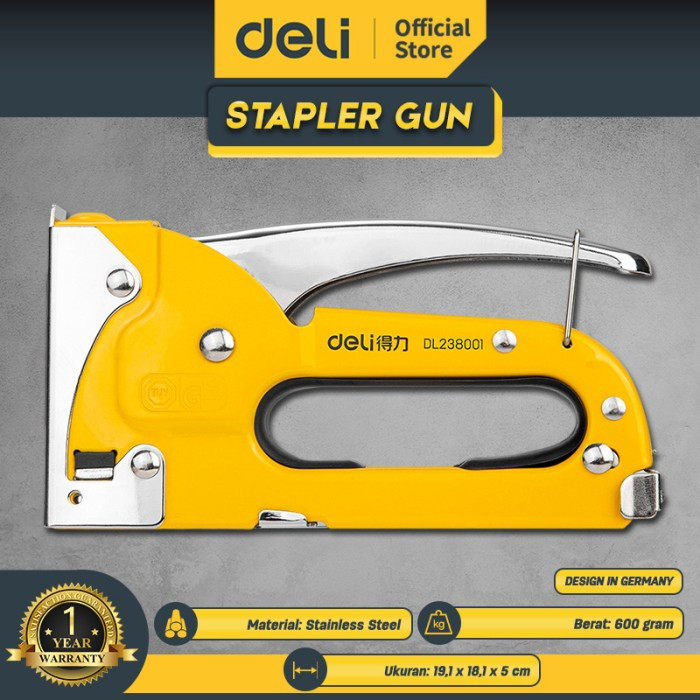 

Deli Staple Gun/ Staples Stapler Tembak 4-8mm Steel Perkakas EDL238001