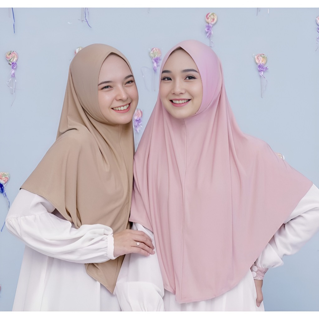 Bergo Hamidah Non Pet Jersey / Bergo Instan Malay Non Pad Daily Jersey Premium/Kerudung Jumbo Bergo 