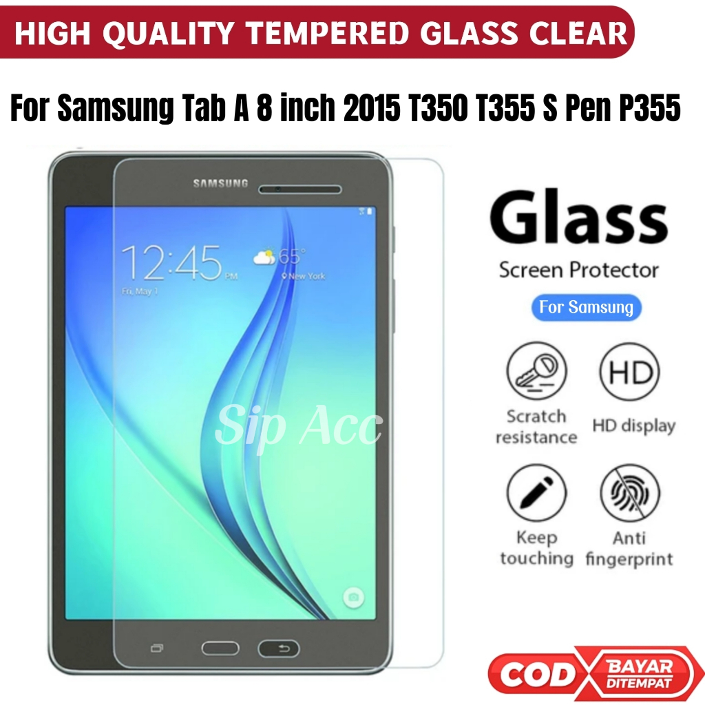 Anti Gores Samsung Tab A 8 S Pen 2015 2016 T350 T355 Samsung Tab P355 Tempered Glass Screen Protector Pelindung Layar Tablet