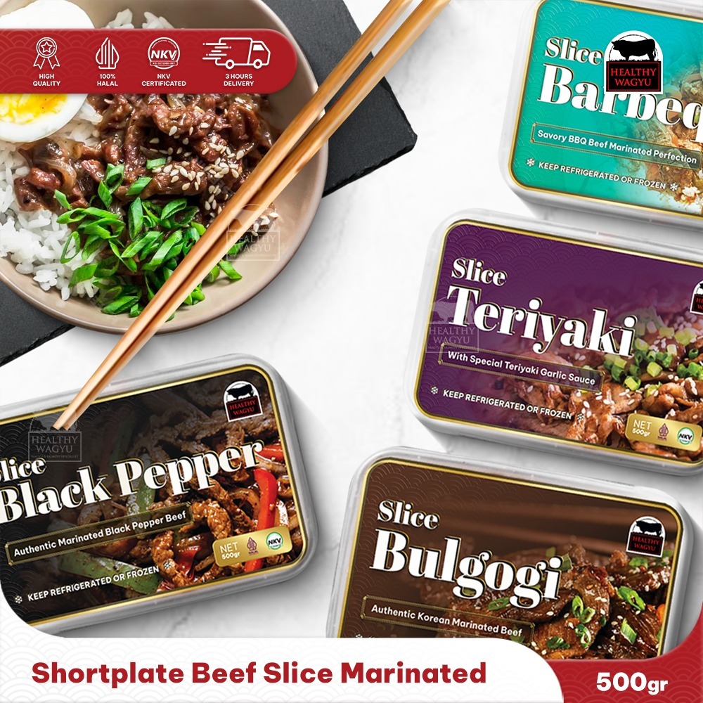 

Shortplate Beef Slice Marinated Daging Marinasi 500gr Healthy Wagyu