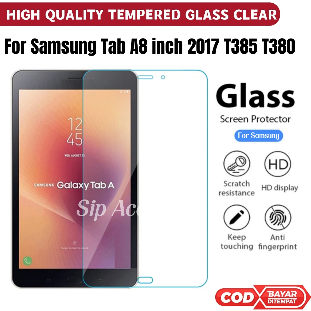 Tempered Glass Samsung Tab A 8.0 2017 T385 T380 8 Inch Anti Gores Kaca Screen Protector Pelindung Layar Tab Anti Gores Tablet