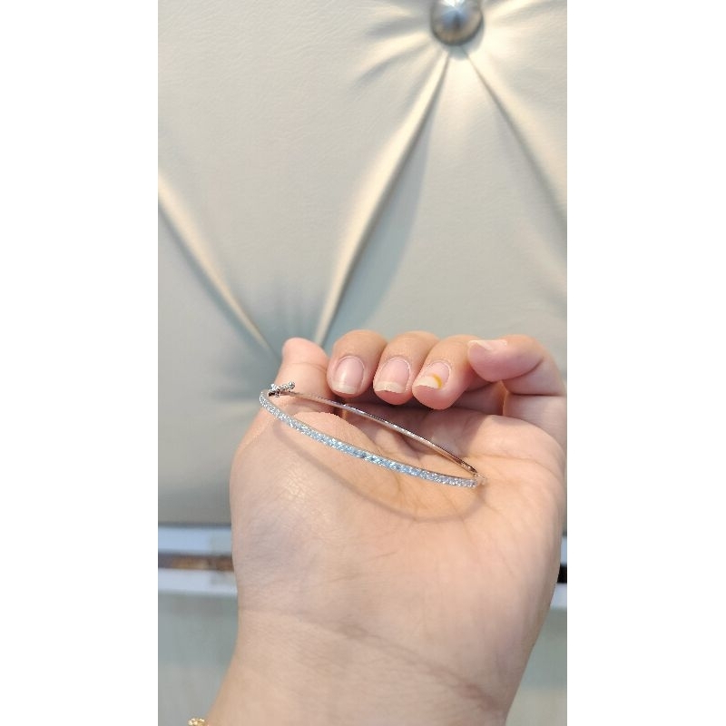 Gelang oval listring mas putih mas 22 8k