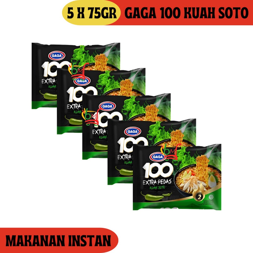 

5PCS Gaga Soto 100 Kuah Mie Instan Rasa Soto Pedas