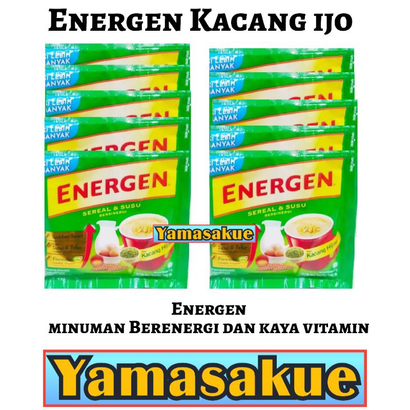 

ENERGEN Kacang ijo kemasan Renceng ( 10 sachet )