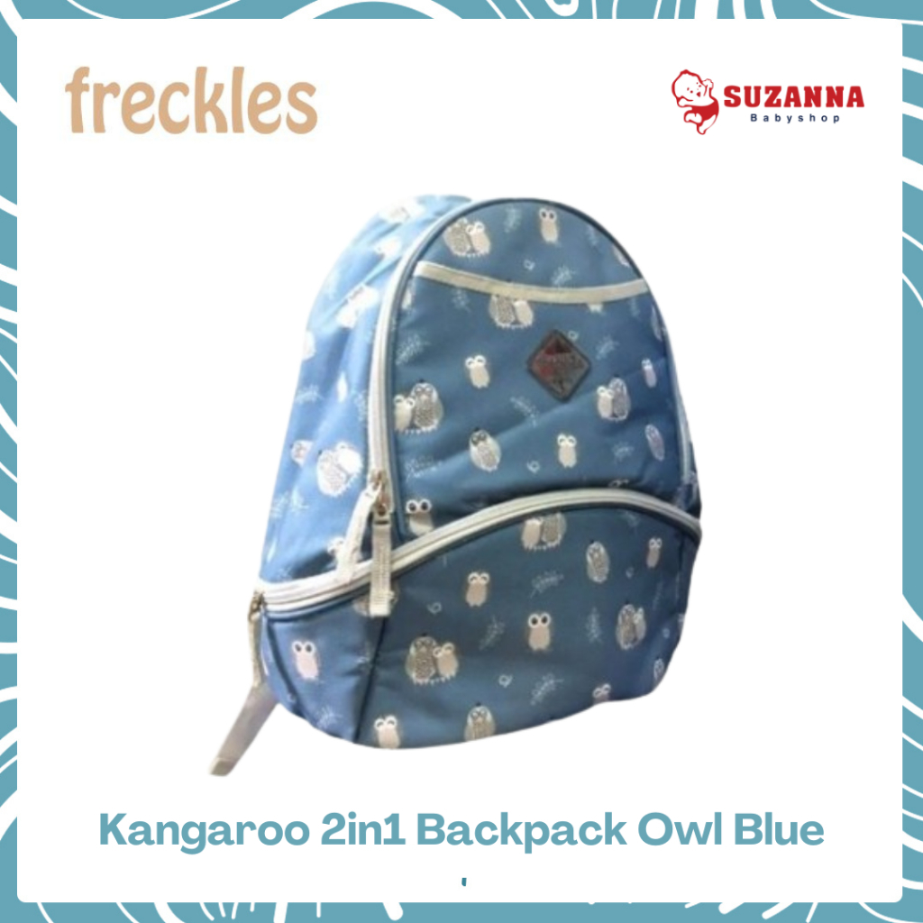 Freckles 62112 Kangaroo 2in1 Backpack Owl Blue - Cooler Bag