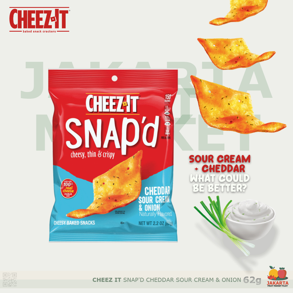 

CHEEZ-IT SNAP'D CHEDDAR SOUR CREAM & ONION Camilan snack import