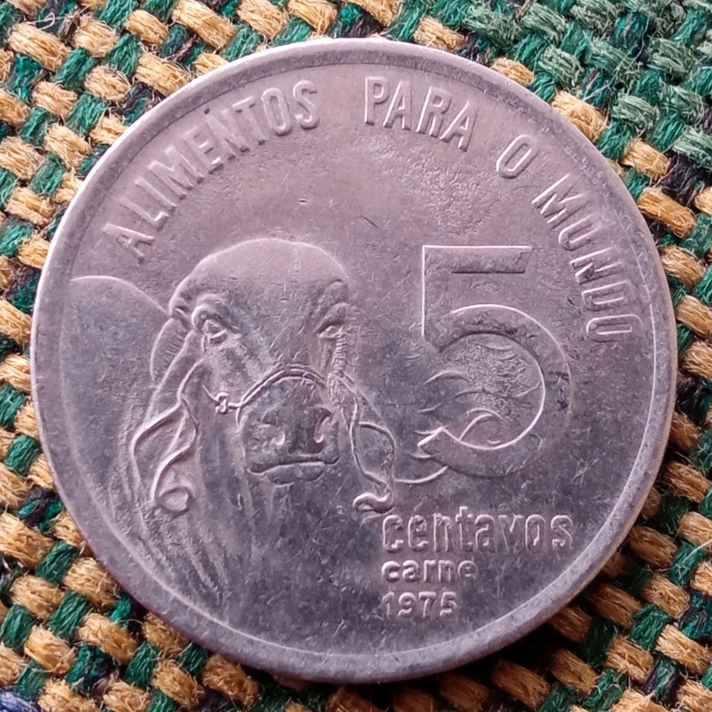 Koin Kuno Brazil 5 Centavos Commemorative FAO Sapi 1975-1978 (tahun acak)