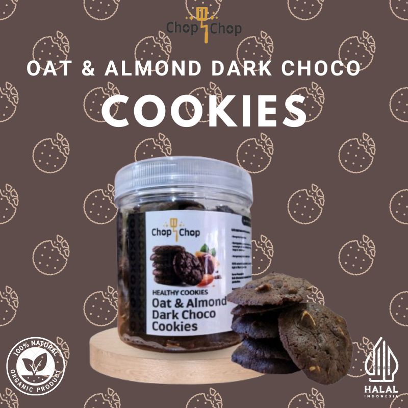 

Oat & Almond Dark Choco Cookies - Cookies Sehat Rendah Kalori
