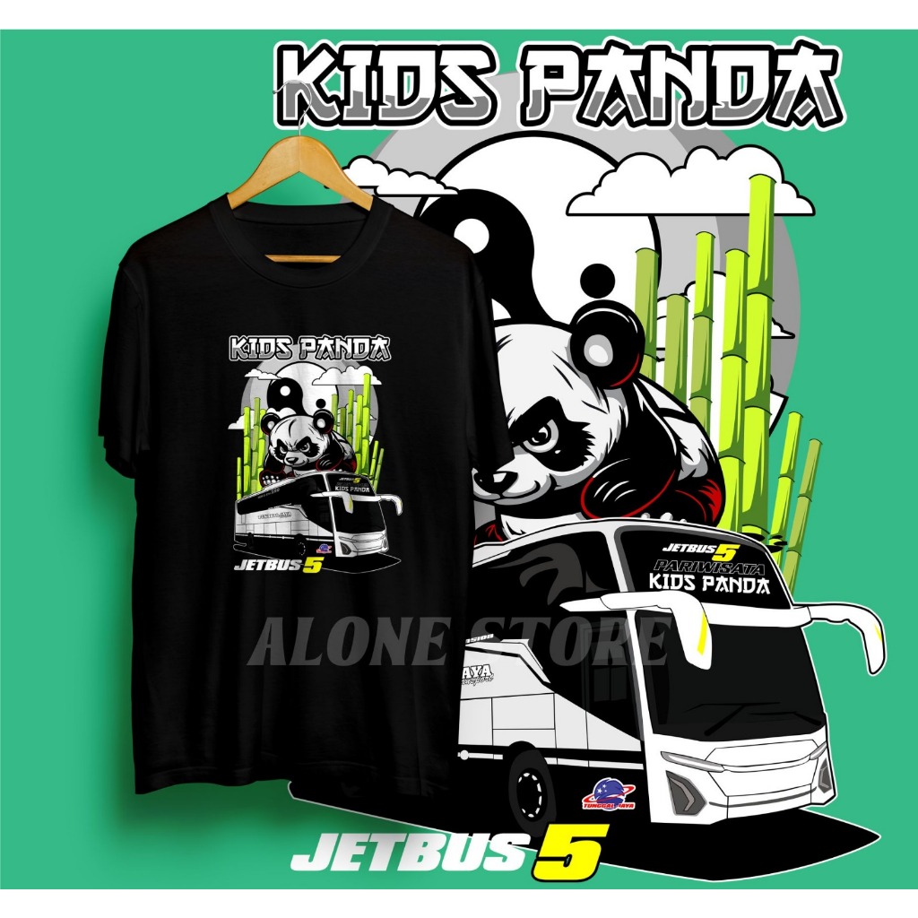 Kaos BUS KIDS PANDA JETBUS5 TUNGGAL JAYA  Kaos Bus Mania  Kaos Sablon Murah