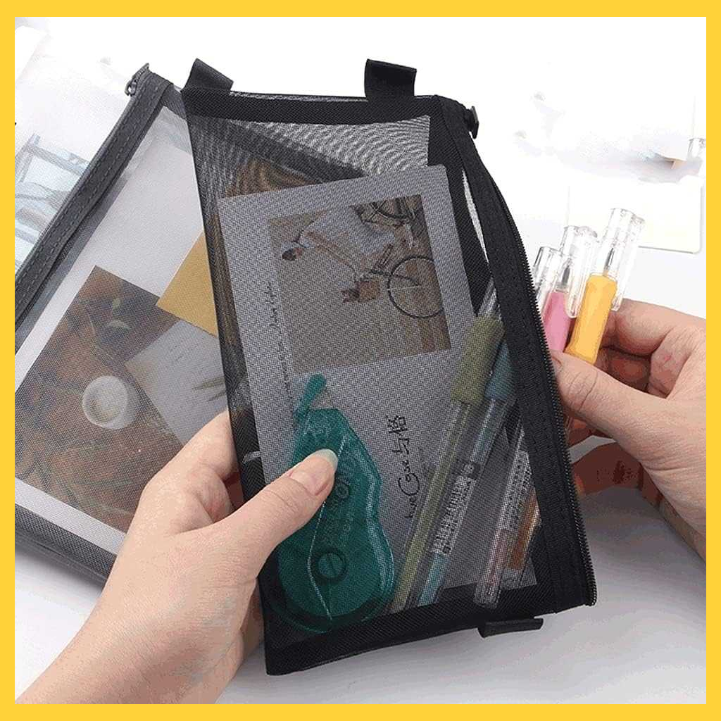 

Tempat Pensil Jaring Mesh Pencil Case Mini Pouch Barang Unik Murah Lucu - Z20