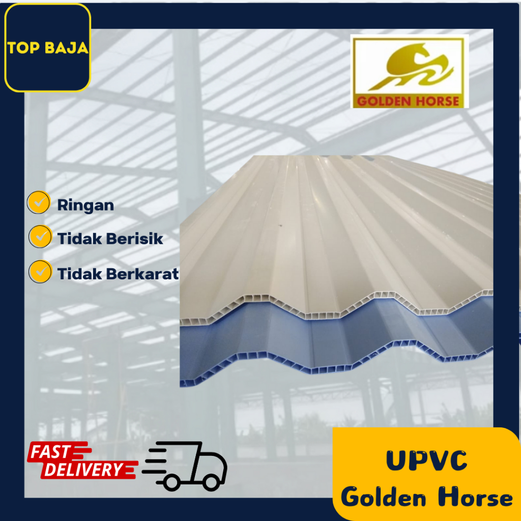 Atap UPVC Merk Golden Horse 780 Bukan Alderon Holodeck Skydeck Rooftop dr Shield Atap Canopy Kanopi 