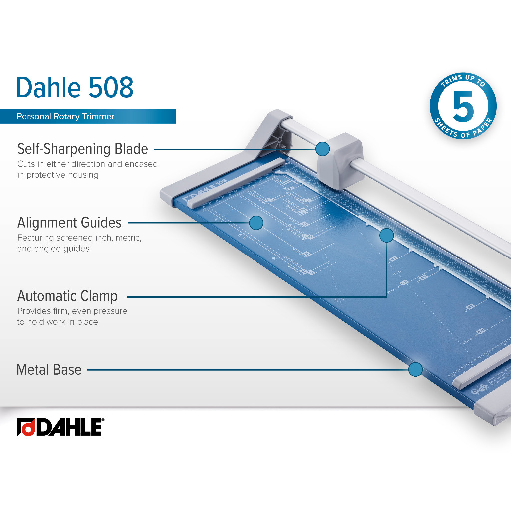

Asaba Office Supply- Dahle Personal Rotary Trimmer Pemotong Kertas, Panjang Potong 46cm Type 508