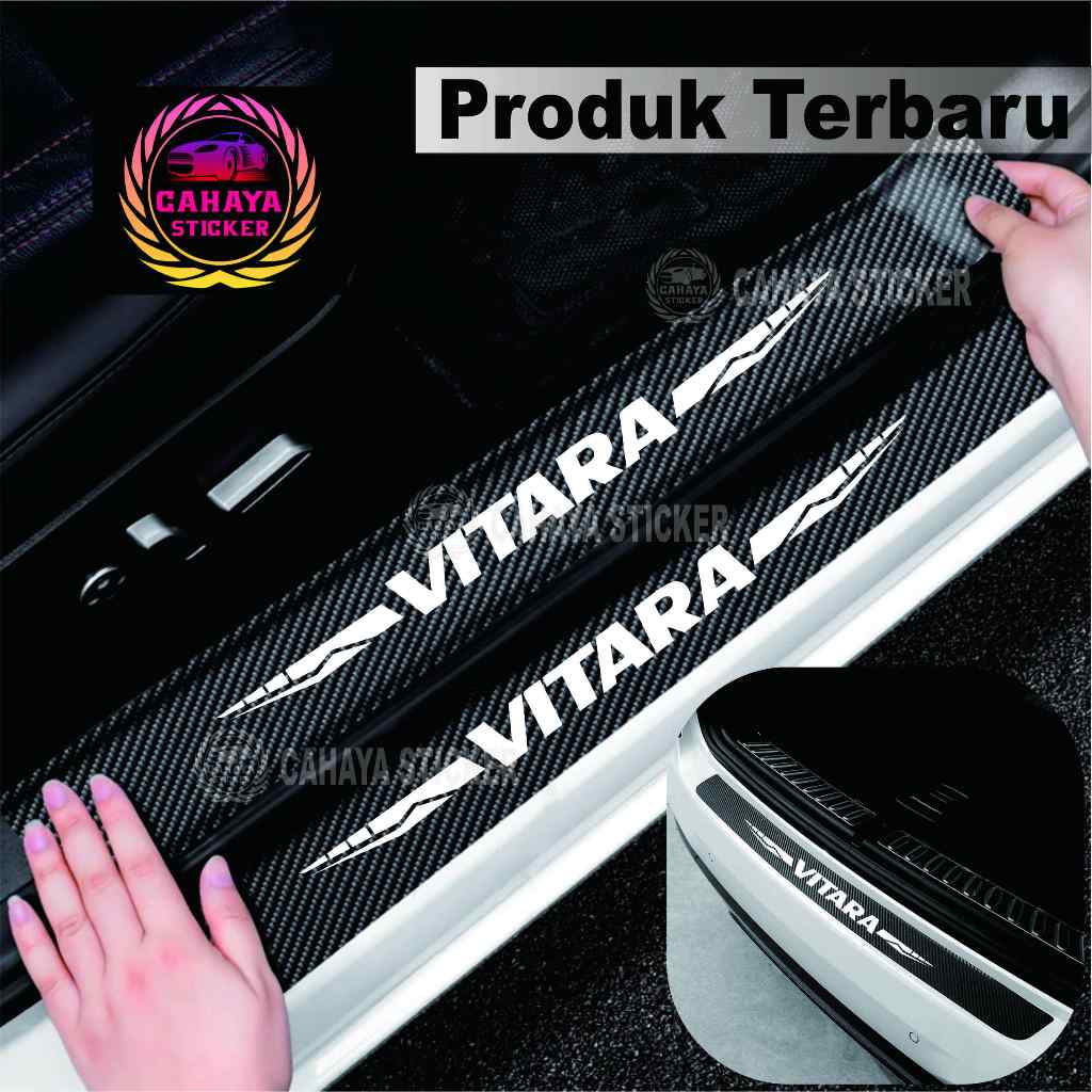 5 PCS sticker mobil suzuki vitara sticker sill plate carbon 3D mobil suzuki vitara sticker carbon vi