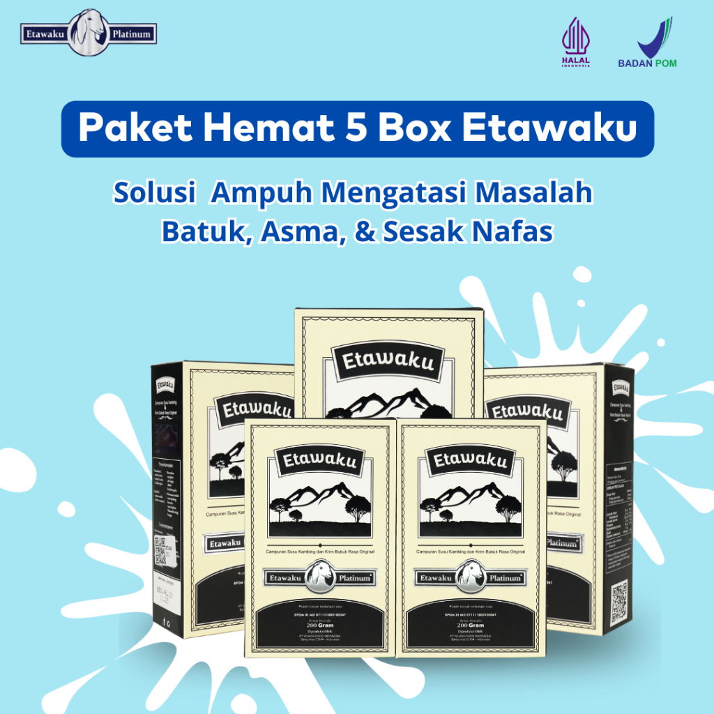 

Paket Hemat 5 Box Etawaku Original Solusi Tulang Sehat Terbebas dari Nyeri Sendi Tulang Keropos Saraf Kejepit dan Menyehatkan Masalah Pernapasan Dalam Hitungan Hari Ampuh Atasi Sesak Nafas, Batuk Kronis, Asma Flu Demam dan Aman dikonsumsi