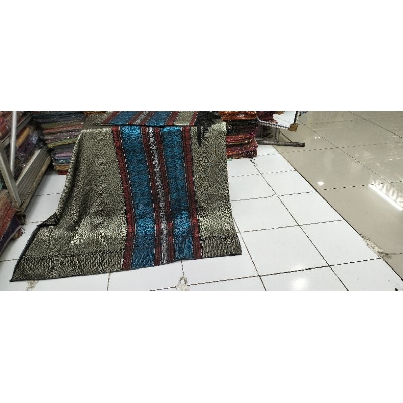 SONGKET TUMTUMAN TTS WARNA SILVER TUMPAL BIRU.