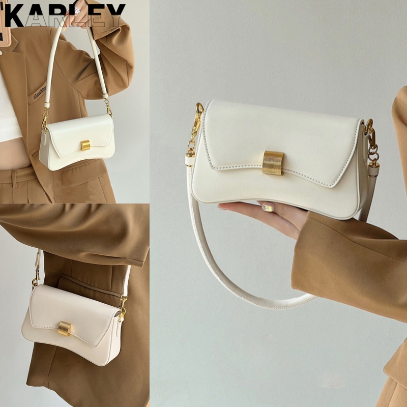 HT-Tas Tangan Kulit Wanita Tas Selempang Mini Selempang Tinggi Tas Bahu Tas Ketiak Vintage Tali yang