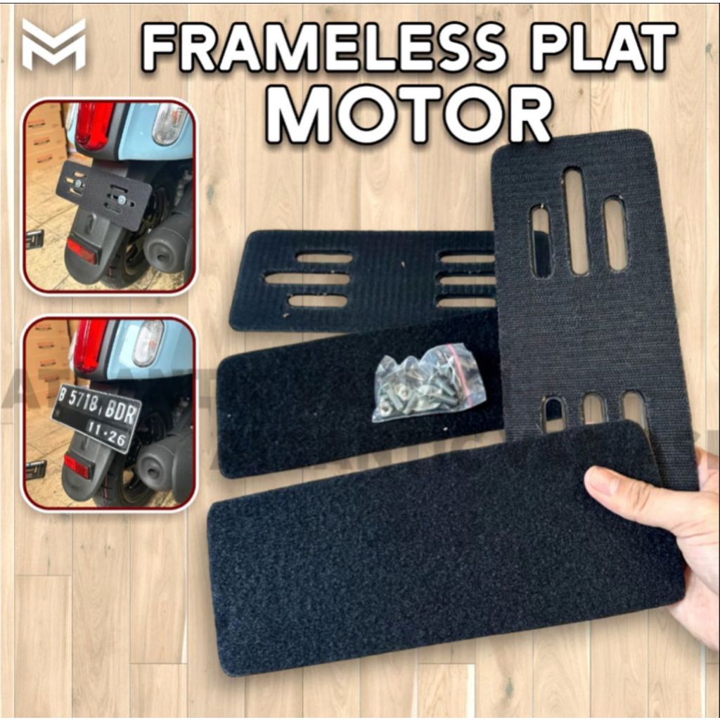 FRAME PLAT NOMOR UNIVERSAL Set 2pcs Sepasang Depan Belakang + Baut / FRAME PLATE TEMPEL Frame plate 