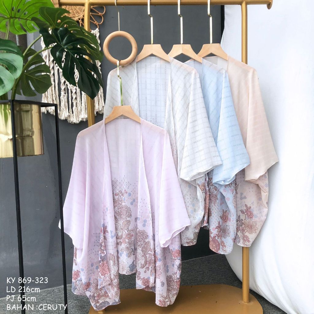 Kirei 869-323 Premium Outer Ceruty / Outer Bahan Ceruty / Outer Tangan Motif Bunga Pastel